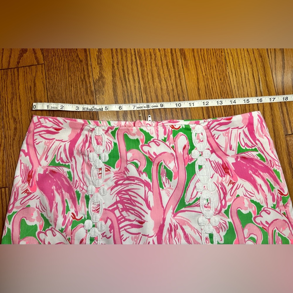 Lilly Pulitzer Pink and Green Flamingo Mini Skirt - Picture 8 of 9